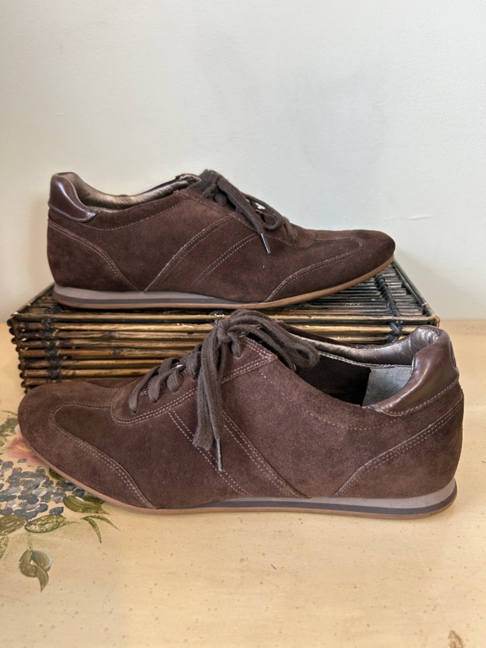 Cole Haan Brown Suede Lace-Up Sneakers